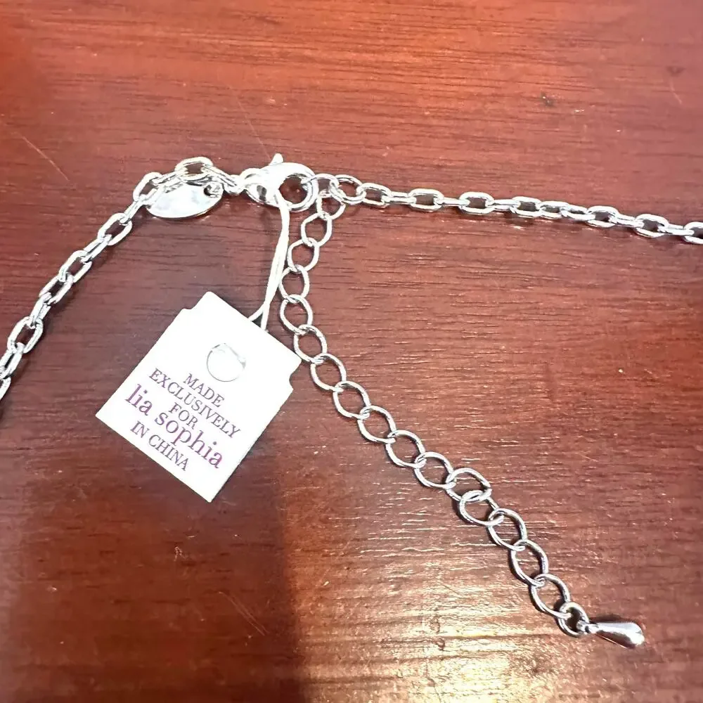 Lia Sophia Necklace NWT Silver tone Chain Link Minimalist 30